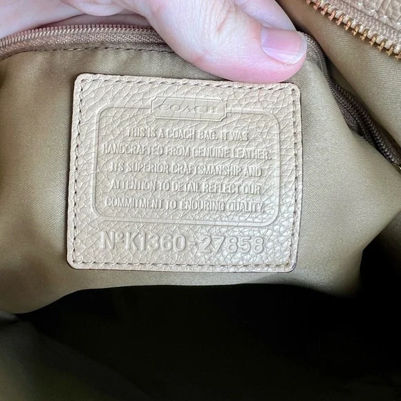 Coach Madison Tan Pebbled Leather Slouch Hobo with Crossbody Strap Style - Picture 10 of 15